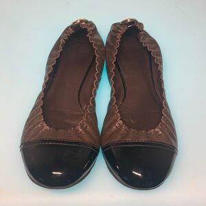 Brown and Black Women's Ballet Flats